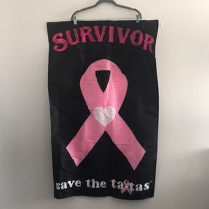 Survivor Save the Tatas! Black and Pink Flag / Banner